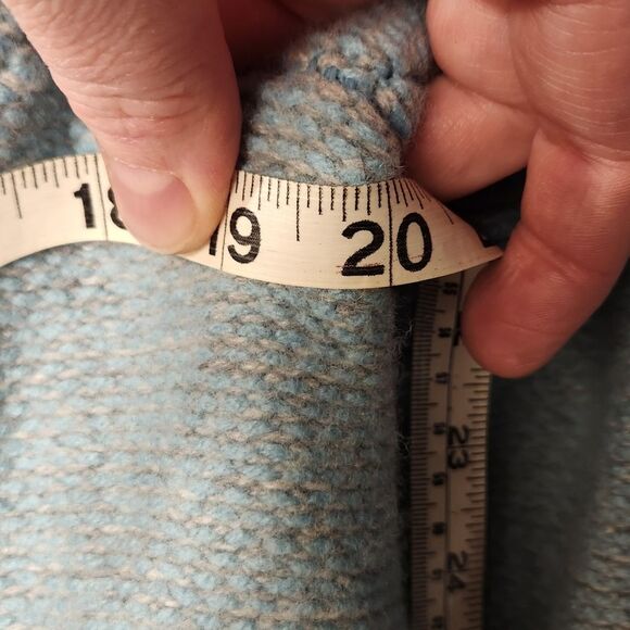 Ann Taylor Cardigan Sweater Merino Wool Modal Blue Gray Turquoise Chanel L - Picture 9 of 12